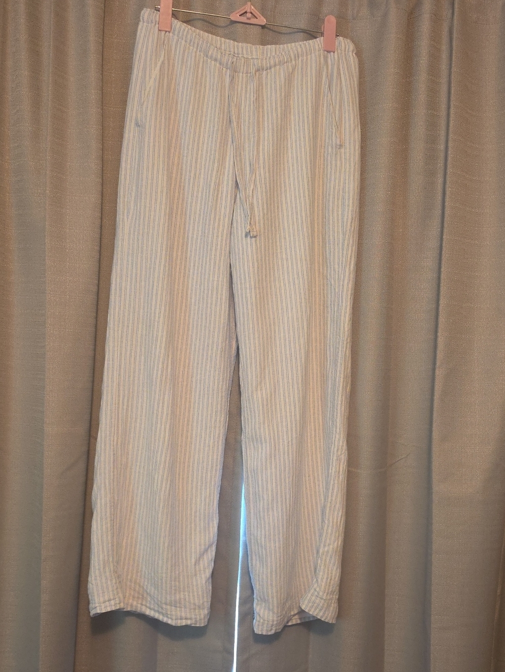 Hollister Blue & White Striped Drawstring Pants